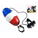 Police Sound 4-Melody Bicycle Power Horn Siren with 6-LED Red Flashing light
