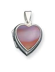 Sterling Silver Pink Shell Heart Locket