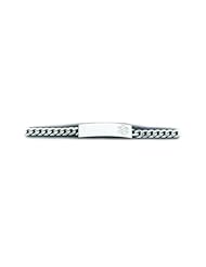 Sterling Silver Medical Alert ID Curb Chain Bracelet - Length 7 Inch
