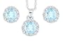1.72ct Oval Aquamarine and Diamond Pendant Earring Set in 10kt White Gold w/chain