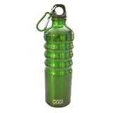 Lustre .8L (26 oz) Aluminum Sport Bottle with Screw Top & Caribiner Clip--Green