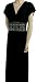 Apparel : Long Elegant Gown with Soft Stretch Lace Waist, Filigree, Black