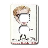 Londons Times Funny Panel Hollywood Cartoons - Lauren Buddy Holly - Light Switch Covers - 2 plug outlet cover