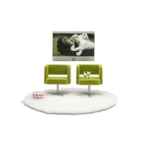 Lundby - L609028 - Maison de Poup�e - TV + Fauteuils - Stockholm