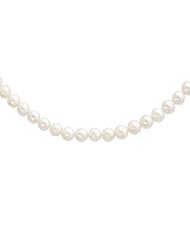 Sterling Silver 24in 10-11mm White Freshwater Cultured Pearl Necklace.