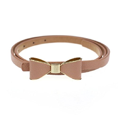 Bestpriceam 1pc Candy Leather Women Skinny Butterfly Bow Waist Belt Waistband