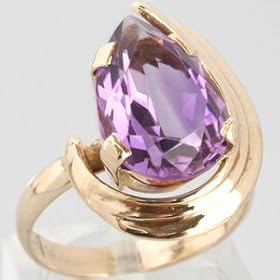 14K Yellow Gold Amethyst Ring - OldCities Estate Jewelry by