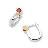 Miore Damen-Ohrringe 14 Karat (585) Weiß-/Gelbgold mit Rubin zus. ca. 0,20ct MB128E