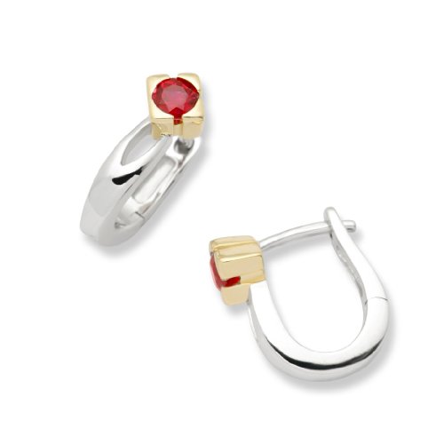 Miore Damen-Ohrringe 14 Karat (585) Wei&szlig;-/Gelbgold mit Rubin zus. ca. 0,20ct MB128E Preisvergleich