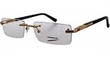 Gold Rimless Eyeglasses Square Demo Lenses 53mm