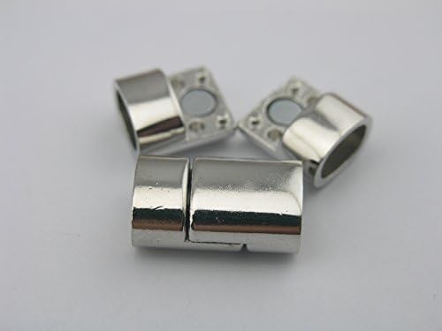 2 Colors--3 Sets 10.3x6.5mm Magnetic Clasp for Licorice Bracelet Lead&amp;nickel Free (Shiny Rhodium)
