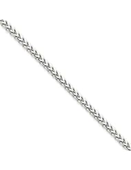 8 Inch 14k White Gold 2.5mm Franco Chain Bracelet