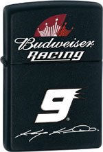 Zippo "Kasey Kahne Budweiser Racing #9" Black Matte Lighter, 24730