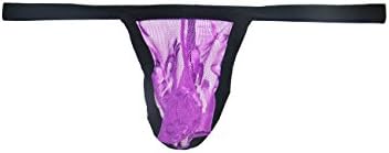 LaLaMa Men's Sexy Backless Breathable Mesh Pouch Thongs G-String Underwear