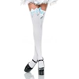 Plus Size Sexy Cute Nylon Over The Knee With Bow-Black by Leg avenue