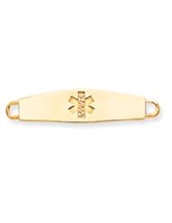 14k Gold Non-enameled Medical Jewelry ID Plate