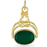 Jewelco London 9ct Yellow gold spinning enamelled Fob Charm ( 4g )