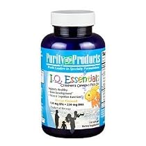 I.Q. Essentials Childrens Omega-3 Fish Oil by Purity Products - 150 Orange Flavored Childrens Soft Gels