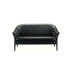 Leather Monte Carlo 62w Sofa, 62W, BLACK