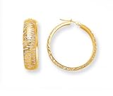 14K Two-Tone Gold Hoop Earrings - 1.0