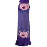 PURPLE & VIOLET TOE TOOTSIE SOCKS W/ PINK FUZZY PIGGY