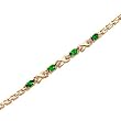 14K Yellow Gold Emerald and Diamond Bracelet