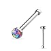 Inspiration Dezigns 20G Opalite Flat Top 316L Surgical Steel Nose Stud (Sold Individually)