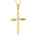 10K Yellow Gold 0.03 Carat Cross Pendant w/Chain 18
