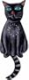 Cat Wall Clock - Black Cat (Black/Grey) (19" tall)
