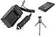 Replacement Battery PLUS Mini Battery Travel Charger for Specific Digital Camera and Camcorder Models / Compatible with KODAK KLIC-5001, SANYO DB-L50, DB-L50AU, KODAK EasyShare: DX6490, DX7440, DX7590, DX7630, P712, P850, P880, Z730, Z7590, Z760, SANYO Xacti: DMX-FH11, DMX-HD1010, DMX-HD2000, DMX-WH1, VPC-HD1000, VPC-HD1010, VPC-HD2000, VPC-WH1, Xacti VPC-TH1 Charges with Intelligent Charge Technology - Includes Car Adapter and Mini Tripod with Expandable Legs