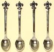 Decorative Fleur De Lis Mini Spoons Set / 4