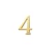 Baldwin 90674.003.CD Solid Brass House Number 4, Lifetime Polished Brass