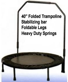 40 Inch Folded Trampoline Rebounder with Arm Handler / Stabilizing Bar