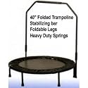 40" Folding Rebounder Trampoline W/folding Legs & Stabalizer Bar + Free Bag