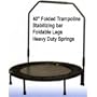 40 Inch Folded Trampoline Rebounder with Arm Handler / Stabilizing Bar