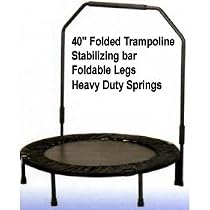 40" Folding Rebounder Trampoline W/folding Legs & Stabalizer Bar + Free Bag