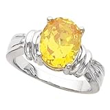 14K White Gold Citrine Ring
