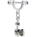 Small 16 Gauge Axe Dangle Nipple Ring 5/16 Inches 3mm