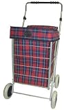 star shoppy Red Check shopping trolley