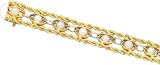 Double Rope Twisted Link with Fresh Water Pearls Charm Bracelet, 14K Yellow Gold by NJ Charms
