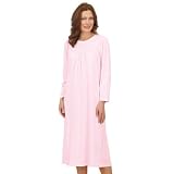 Calida Long Sleeve Cotton Nightgown ( Extra Large, Shell Pink )