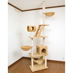 キャットタワー【ネコちゃんタワー】猫アスレチック＆爪とぎCI071
