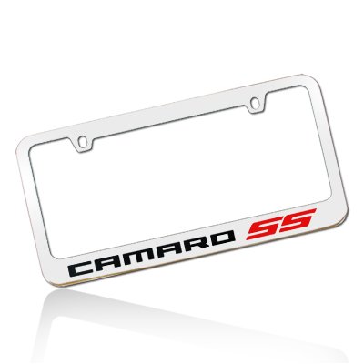 Chevrolet Camaro Red SS Chrome Brass License Frame