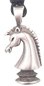 Knight Chess Piece Silver Tone Pewter Pendant Necklace