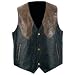 Giovanni Navarre Hand-Sewn Pebble Grain Genuine Leather Western Style Vest Black Snaps GFVWBR 2X