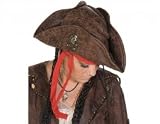 Piratenhut Leder look Pirat Hut Seer&auml;uberhut Seer&auml;uber - Faschingshop24