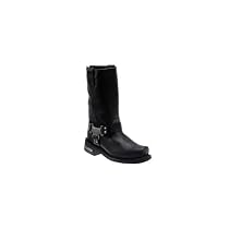 Hot Sale Milwaukee Motorcycle Clothing Company Classic Harness Leather Men's Motorcycle Boots (Black, Size 13)