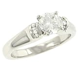 6 Round Diamond Engagement Ring .12cttw (CZ ctr)