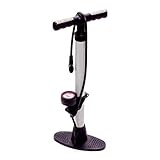 NEW Ultimate Hardware Bike Track Pump Presta & Schrader Valve Silver 120 PSI Floor Drive With Gauge