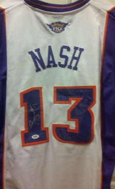 Nash, Steve Steve Nash Autographed/Hand Signed Suns Jersey. Authentic home jersey. PSA/DNA COA verif
